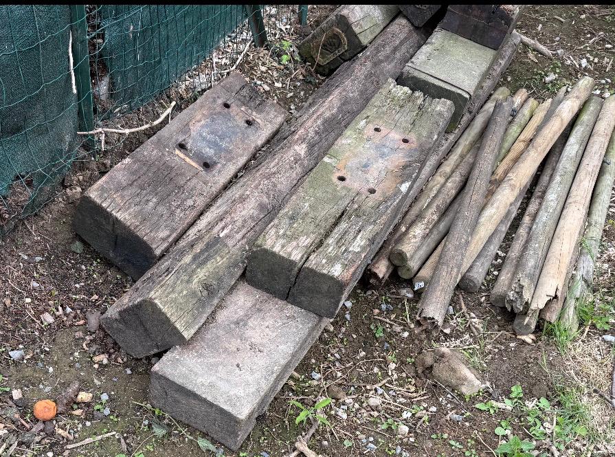 Billes de chemin de fer, Enlèvement, Utilisé, Bois