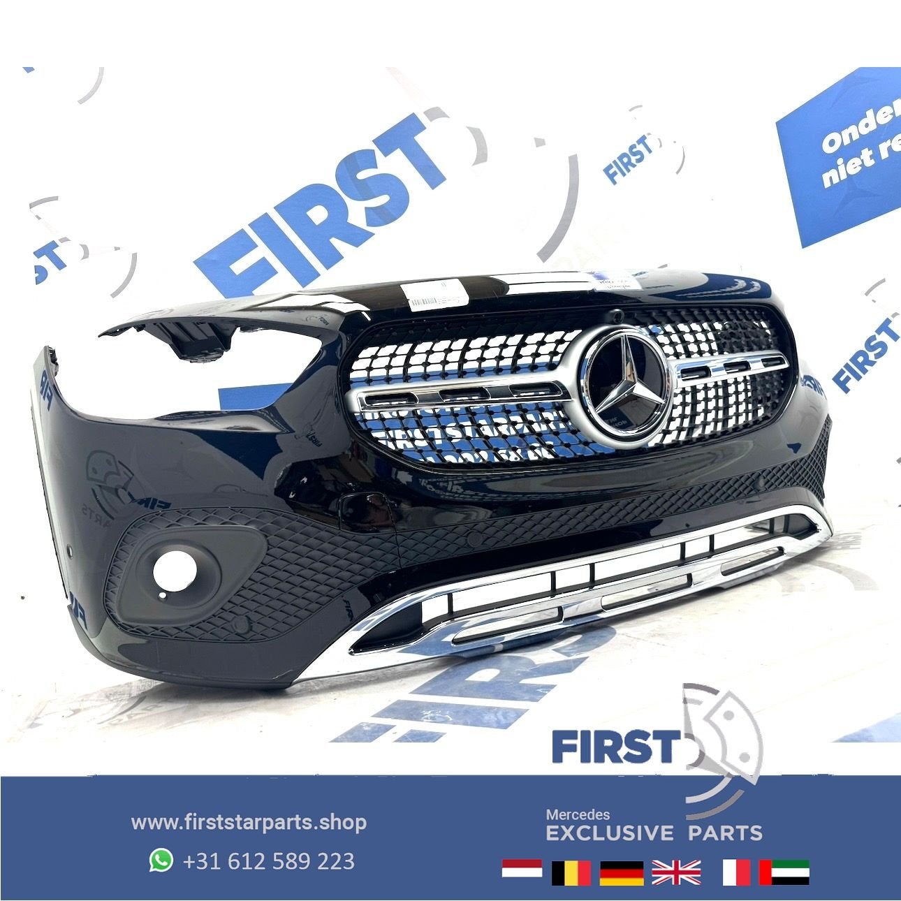 H247 BUMPER GLA A2478803501 VOORBUMPER COMPLEET ZWART WIT GR