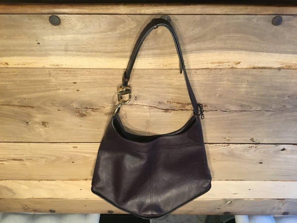 Delvaux handtas aubergine model Satan, Ophalen, Gebruikt, Paars, Handtas