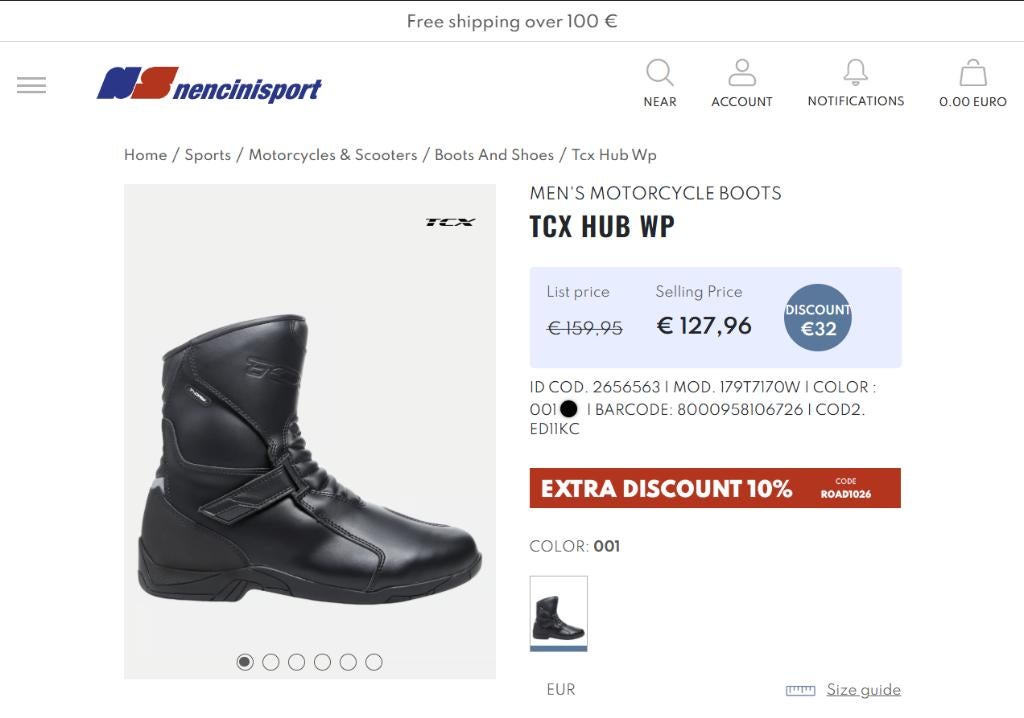 bottes de moto TAILLE 43, Enlèvement ou Envoi, Neuf, sans ticket, Bottes, Tcx