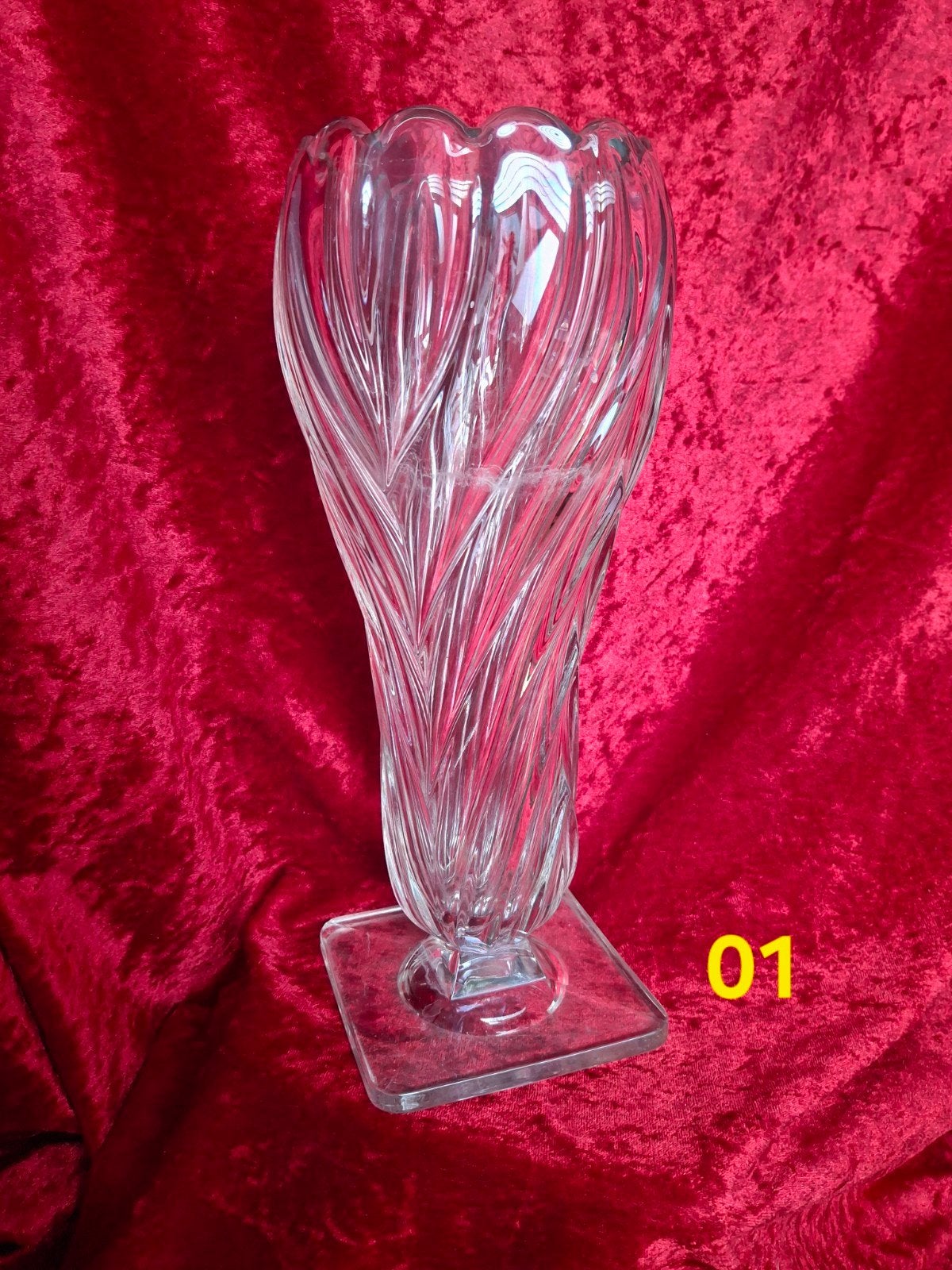 Vase en cristal vintage / style Art Déco (Réf : 01), Ophalen