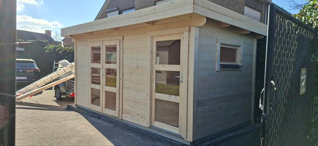 Chalet abri en bois 18m2 ou 16m2 neuf, Enlèvement, Neuf, Bois, Abri de jardin