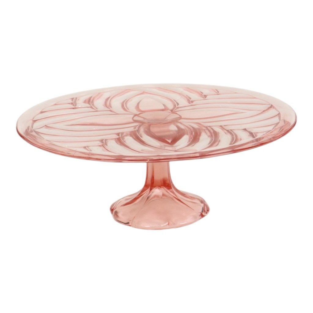 Roze Art Deco Taartschotel Gebak Schaal 34cm, Antiek en Kunst, Ophalen of Verzenden
