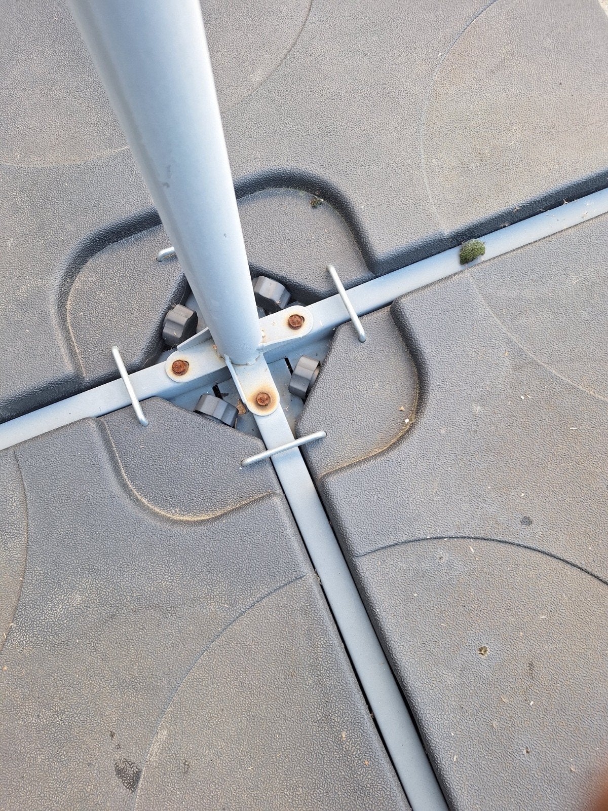 zonneparasol weg wegens  aanschaf luifel, Tuin en Terras, Ophalen, Gebruikt, 2 tot 3 meter, Zweefparasol