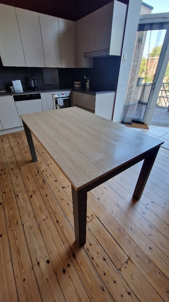 Table de salle à manger extensible aspect chêne, Maison & Meubles, Tables | Tables à manger, Comme neuf, 50 à 100 cm, 200 cm ou plus