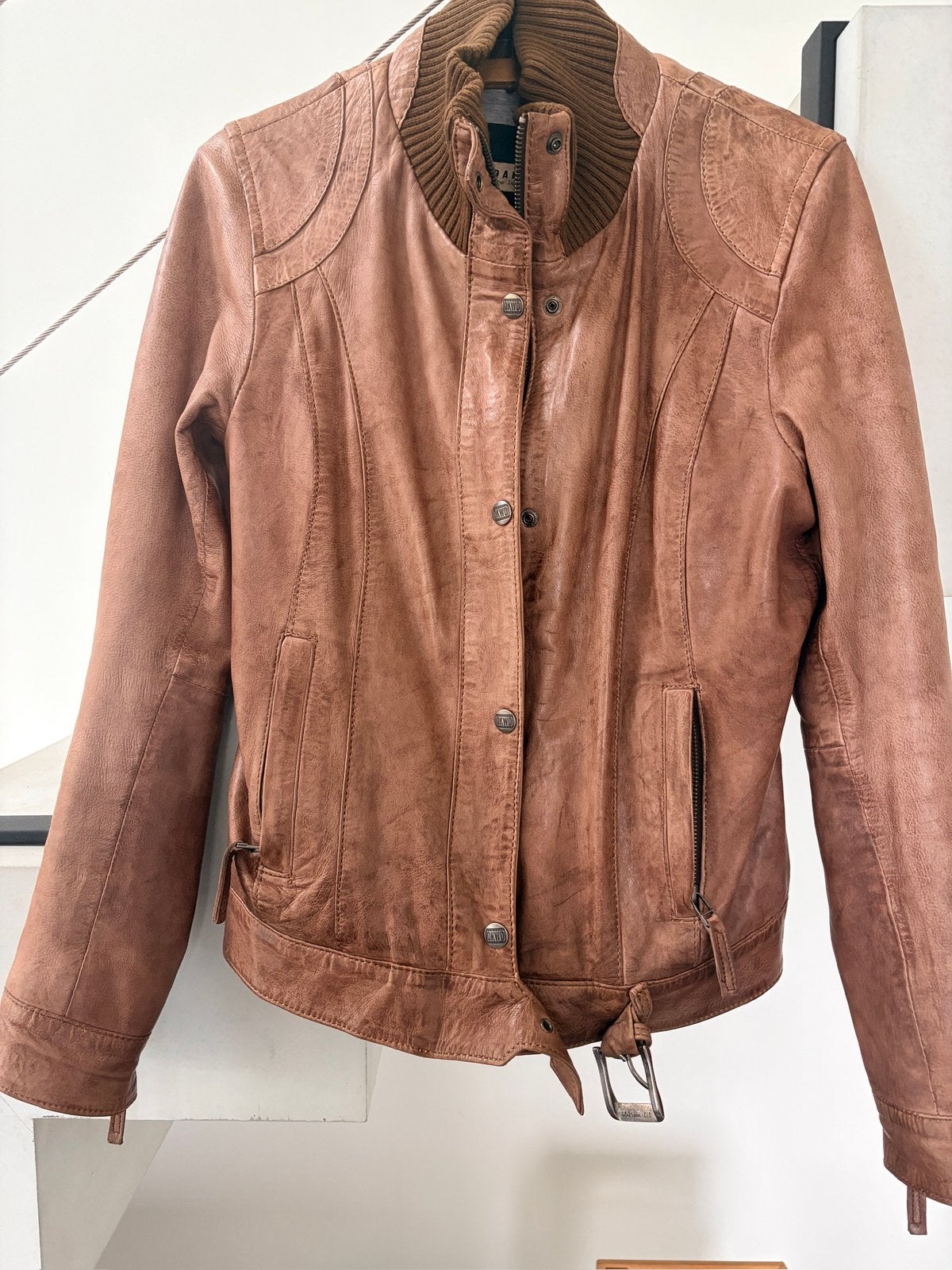 Veste en cuir pour femme M/L, Enlèvement, Porté, Taille 38/40 (M), Manteau