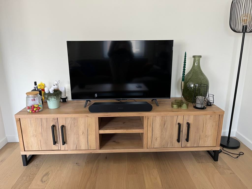 TV meubel, Ophalen, 150 tot 200 cm, Minder dan 100 cm, Overige houtsoorten