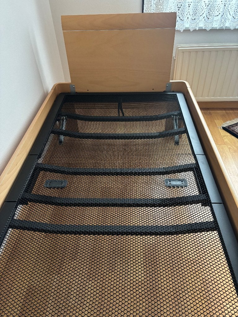 Auping eenpersoonsbed, Huis en Inrichting, Ophalen, Verstelbaar, 90 cm, Bruin