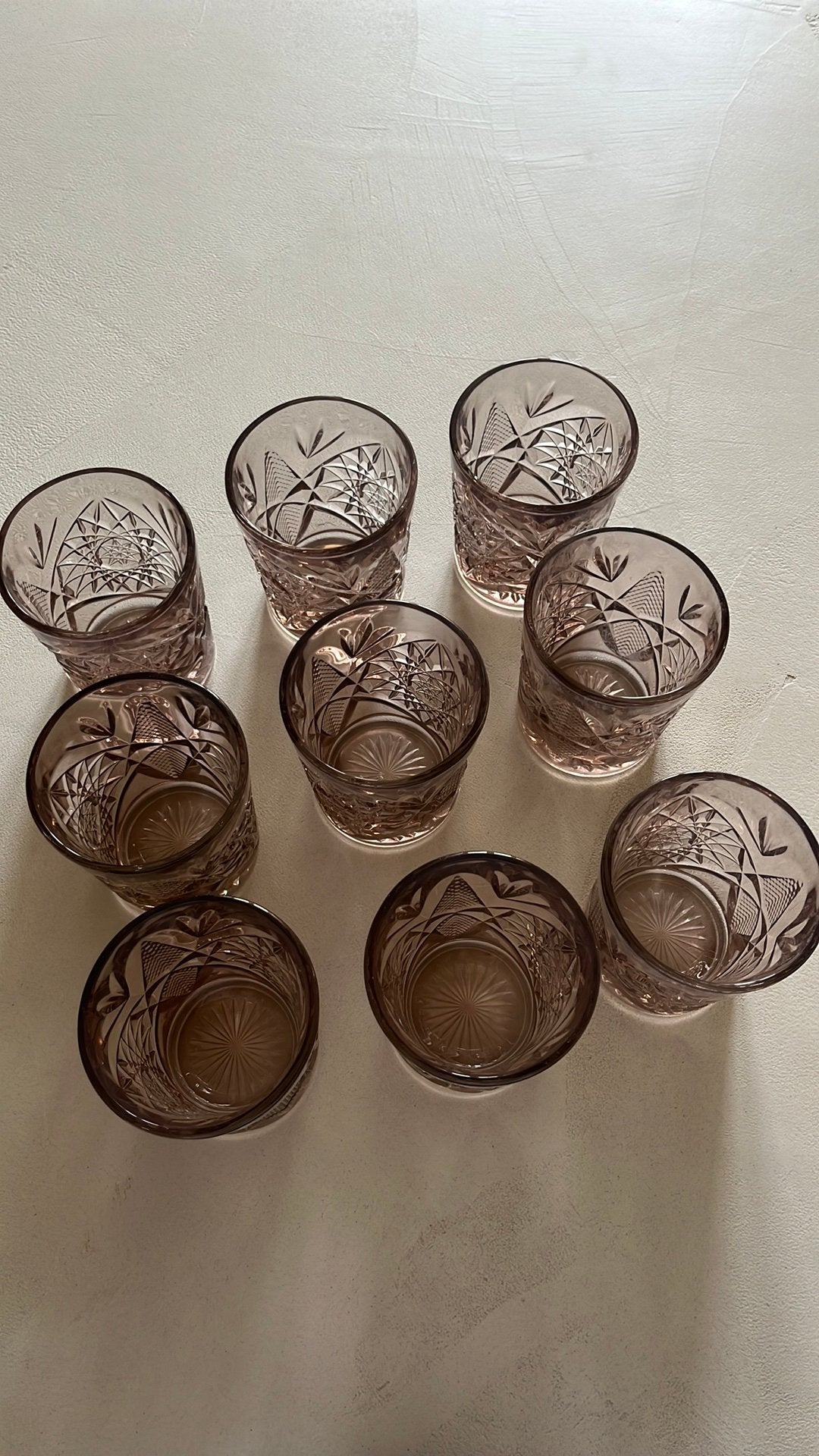Set de verres à eau - 9 pièces - rose - neuf, Enlèvement, Neuf, Verre à eau