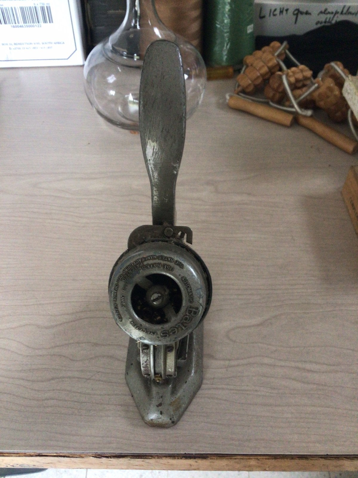 Vintage industriële Bates Automatic Eyeletter tool, Antiek en Kunst, Ophalen of Verzenden