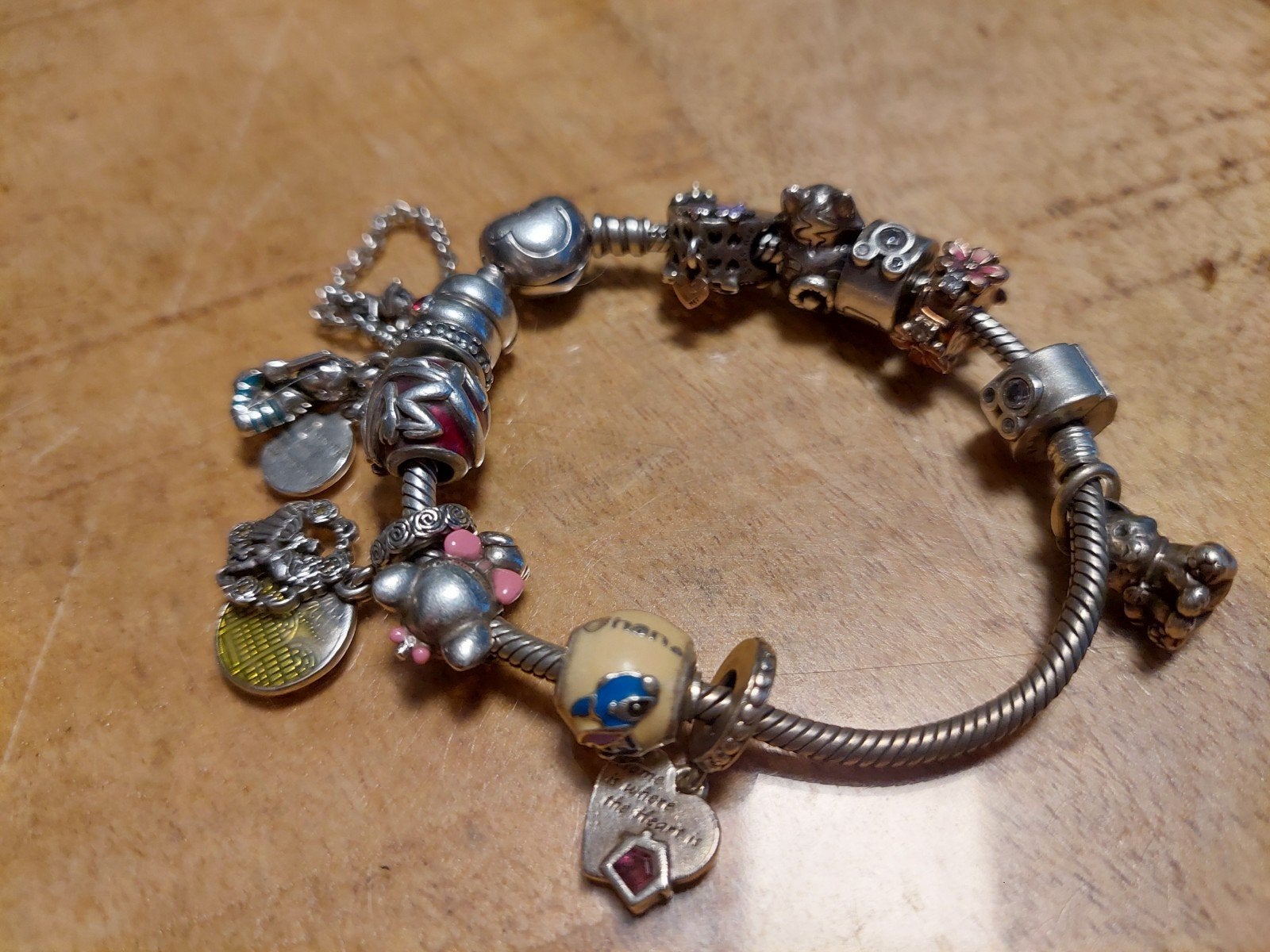 Pandora armband + Disney bedels, Ophalen of Verzenden, Wit