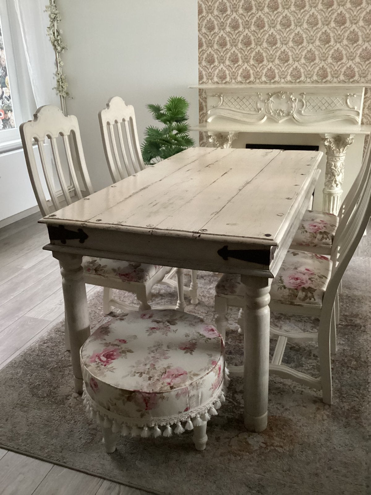 COMPLETE EETKAMER  6ST. LANDELIJK / SHABBY CHIC / ROMANTIC, Huis en Inrichting, Ophalen, Gebruikt, BROCANTE / SHABBY CHIC - LANDELIJK - ROMANTISCH