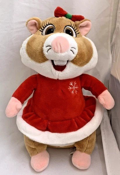 Albert Heijn AH Kerstmeisje Hamster Knuffel Pluche Kerstmis, Hamster, Zo goed als nieuw, Middelgroot (20 tot 80 cm), Rood