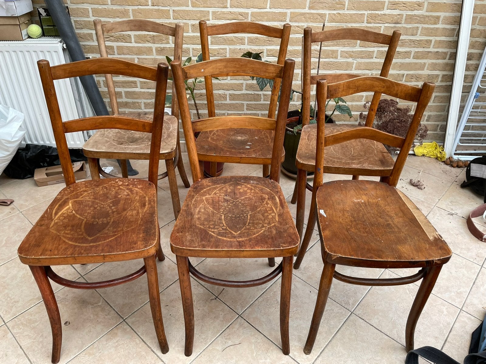 6 Stoelen Luterma Estonia, Huis en Inrichting, Stoelen, Ophalen, Gebruikt, Bruin, Hout