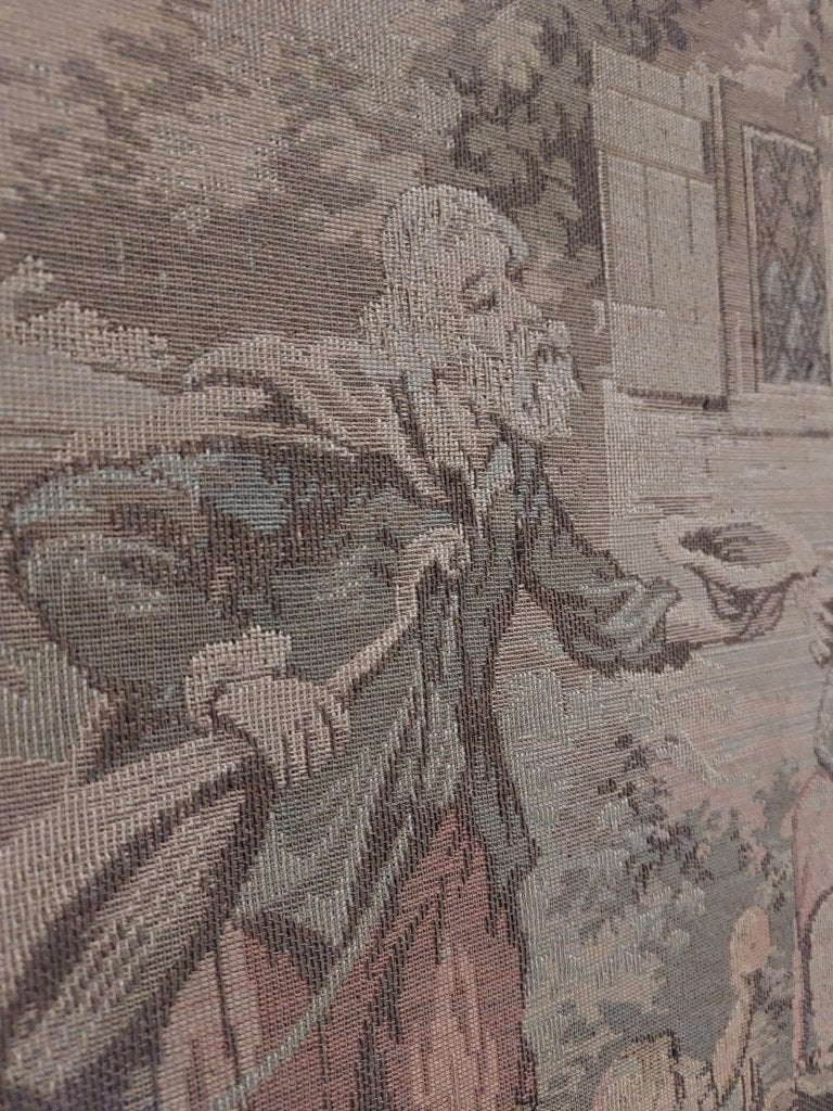 Klassiek langwerpig wandtapijt in houten lijst, Ophalen, Klassiek, Stads- / dorpsgezicht, Ingelijst