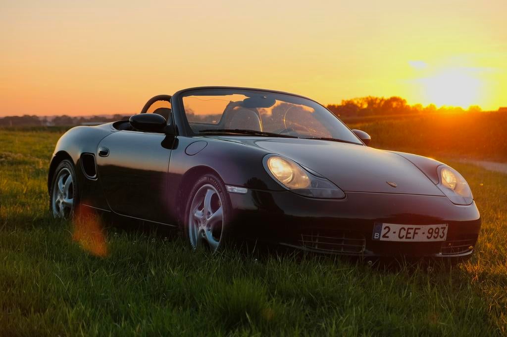 Porsche Boxster 986 2.5l, Auto's, Achterwielaandrijving, Beige, Cabriolet, Blauw