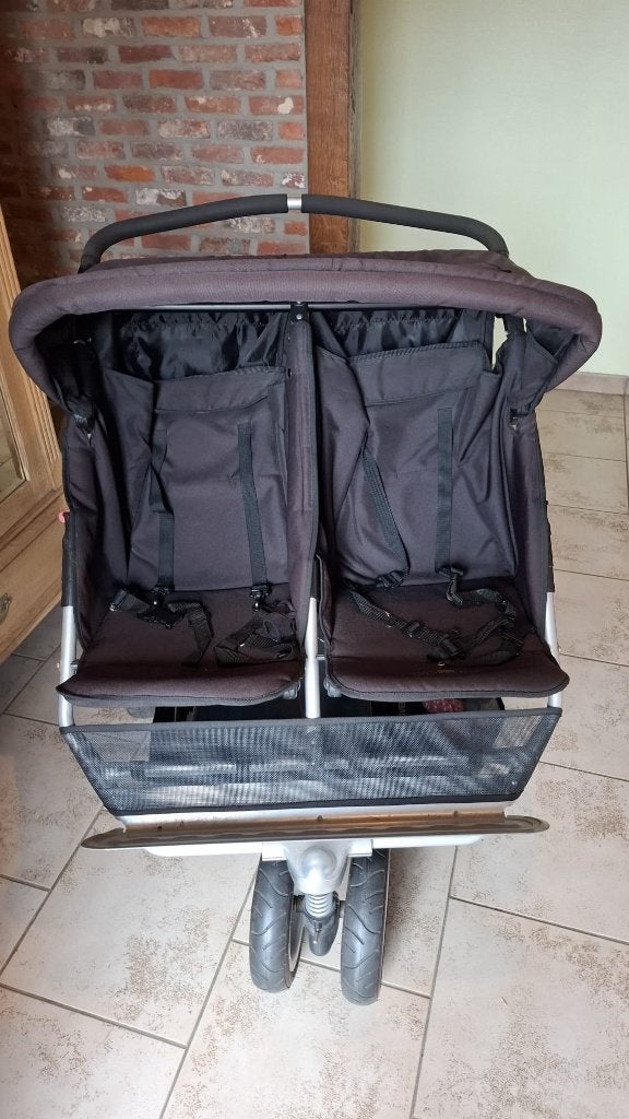 Dubbele buggy, Kinderen en Baby's, Buggy's, Ophalen, Gebruikt, Zonnekap