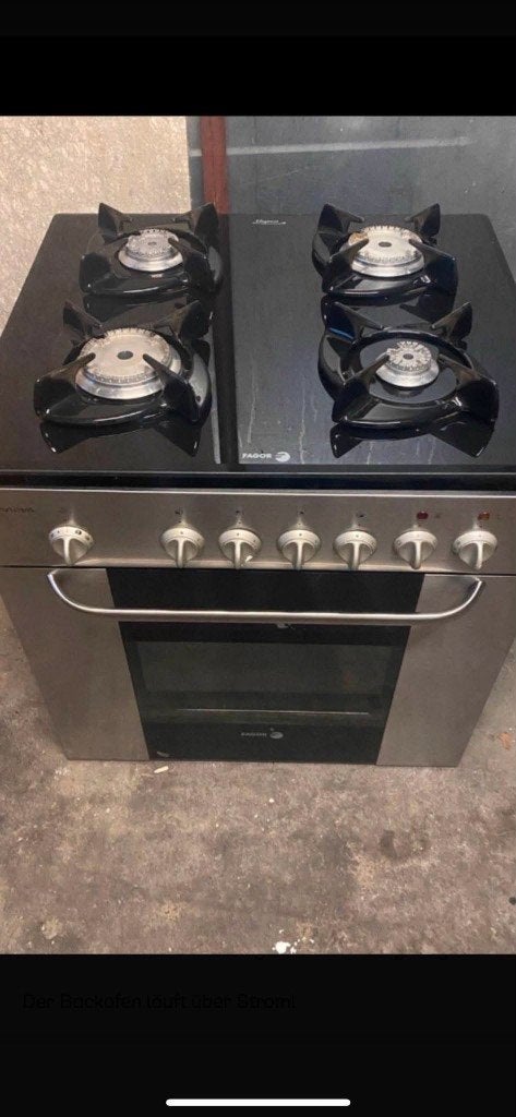 Cuisinière encastrable avec four électrique - FAGOR, Gaz, 4 zones de cuisson, Encastré, Enlèvement