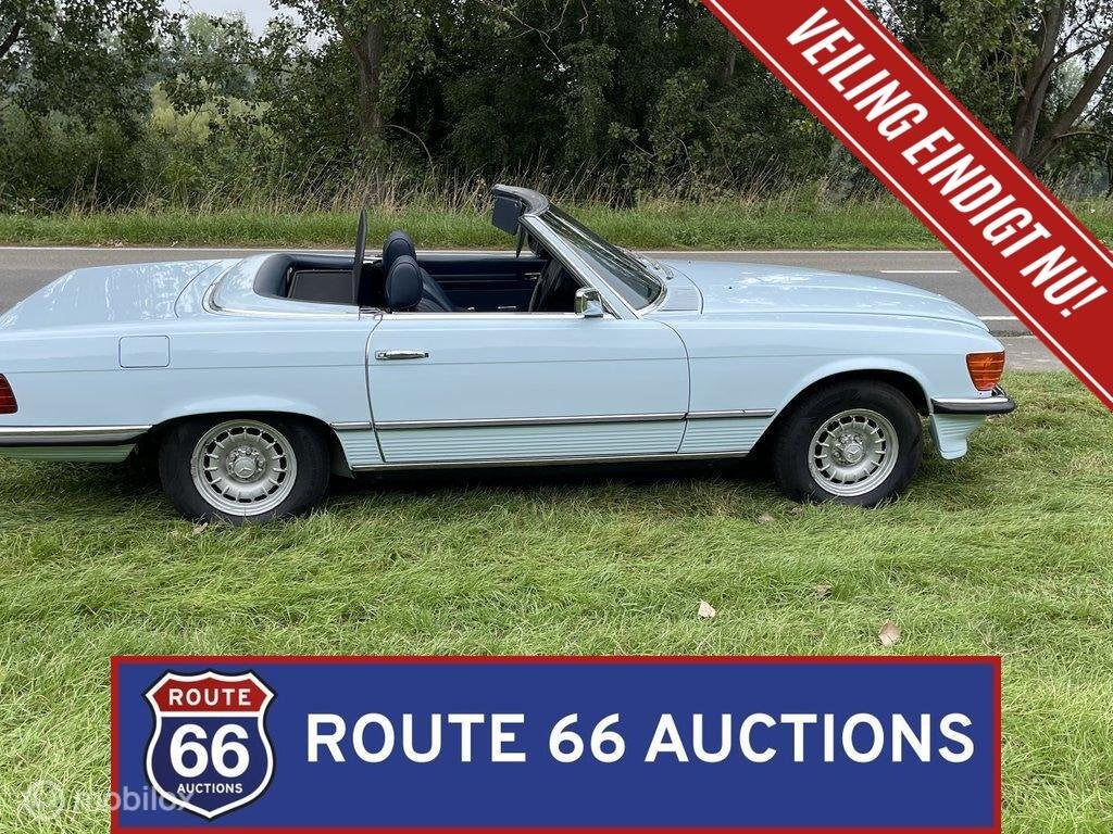 Mercedes-Benz 450 SL | 1974 | Route 66 Auctions, Zwart, Mercedes-Benz, Bedrijf, Handgeschakeld