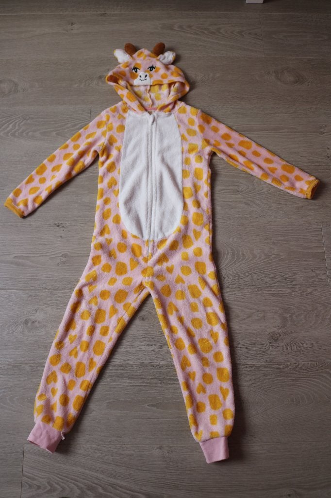 Onesie giraf meisje maat 122/128 (Hema), Kinderen en Baby's, Ophalen, Nacht- of Onderkleding, Gebruikt, Meisje