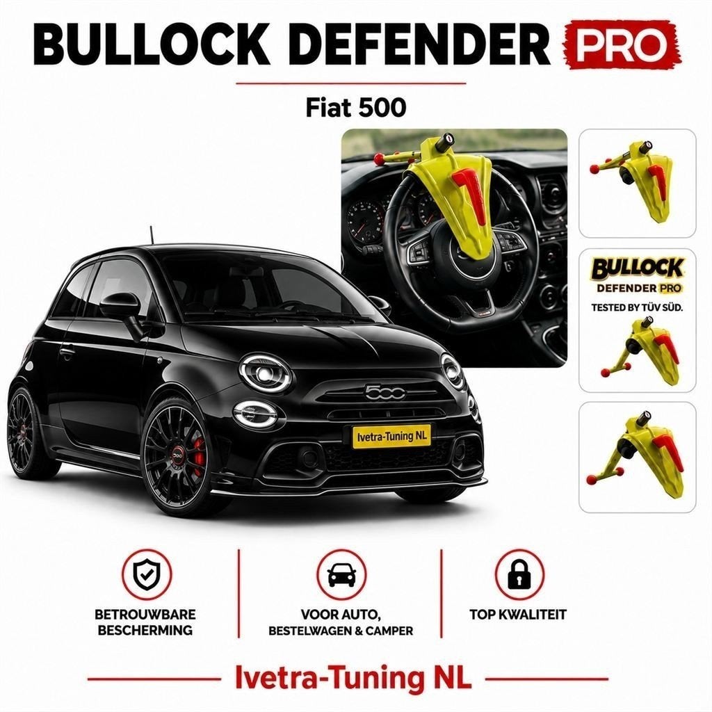 Stuurslot Fiat 500 | Beveiliging Fiat 500 | Bullock Defender, Ophalen of Verzenden, Nieuw