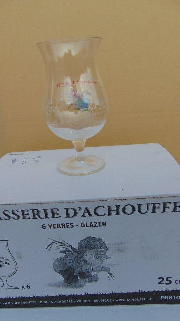 Doos Glazen Bras.D'achouffe doos 6 stuks chouffe Nieuw., Verzamelen, Glas en Drinkglazen, Ophalen of Verzenden, Nieuw, Bierglas