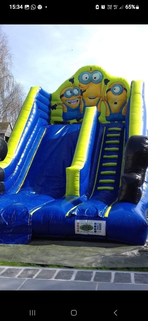 Springkasteel Minions glijbaan, Hobby en Vrije tijd, Ophalen, Gebruikt