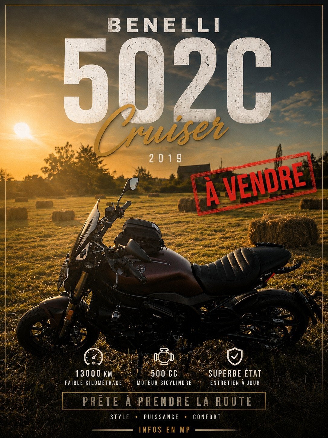 benelli 502c 2019, Particulier, Poignées chauffantes