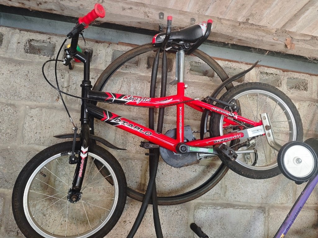 Kinderfiets 16 inch Diablo met zijwieltjes - €25, Ophalen, 16 inch