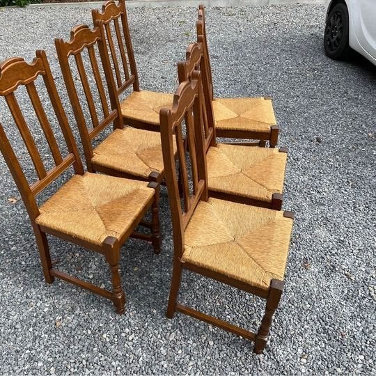 6 chaises chêne massive, Enlèvement
