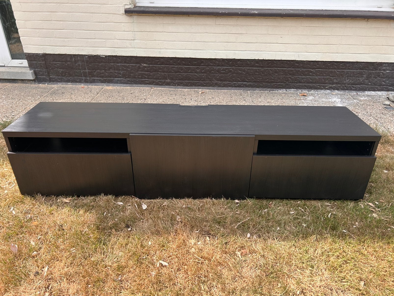 Zwarte tv meubel, Huis en Inrichting, Ophalen, Gebruikt