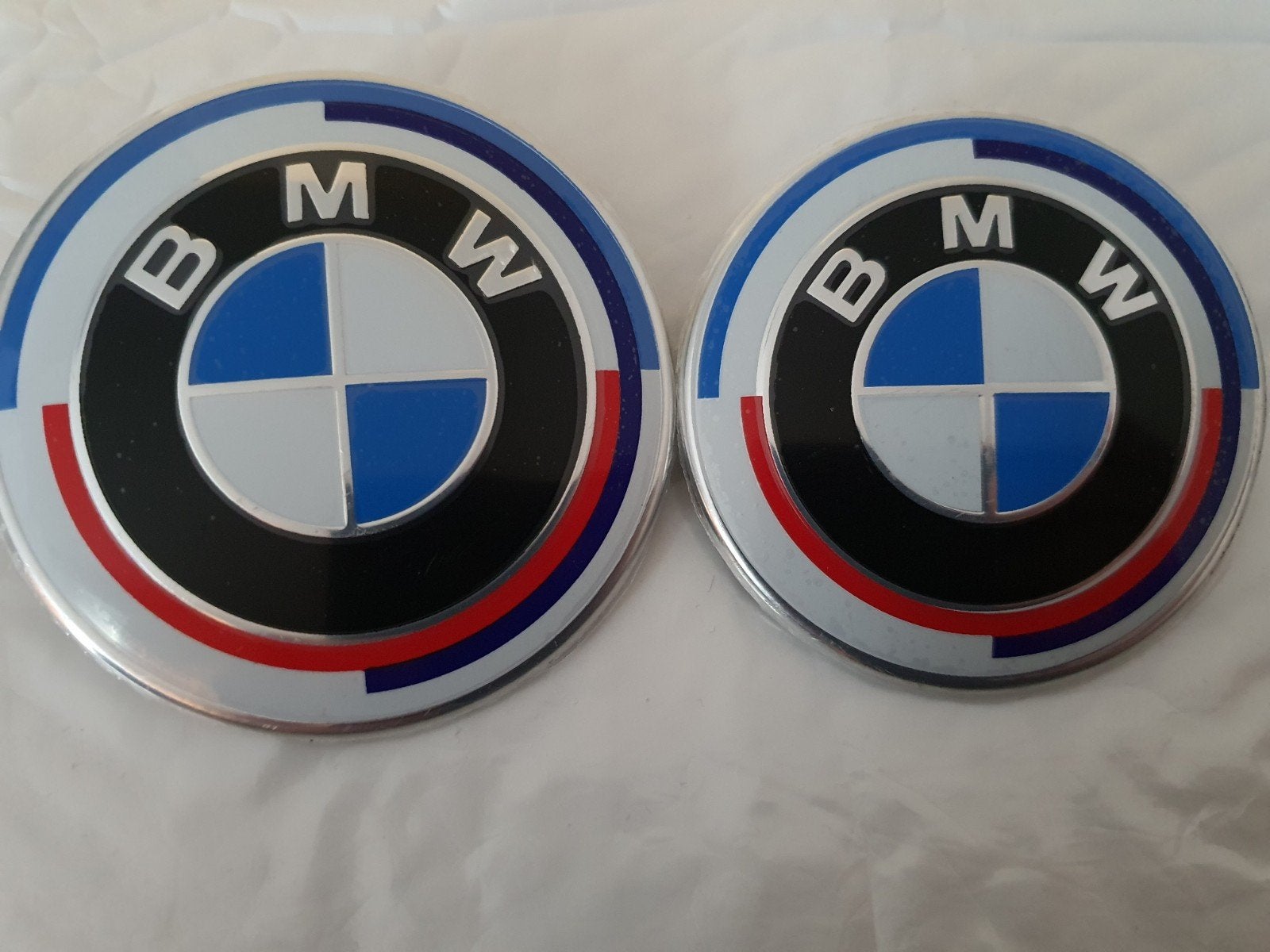 Bmw 50 jaar editie motorkap + koffer emblemen logo's, Ophalen of Verzenden
