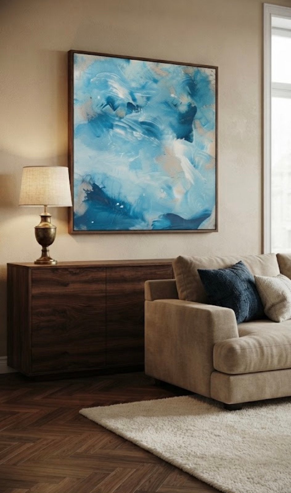 Belle grande peinture acrylique abstraite — « Surge 001 », Enlèvement ou Envoi
