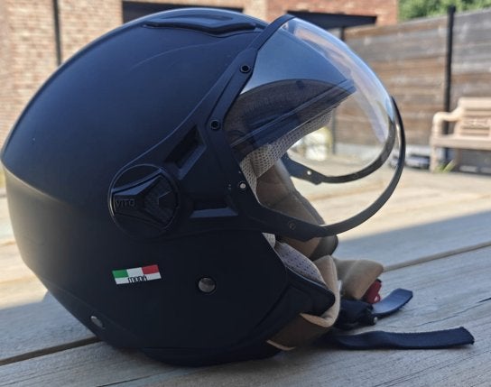 VITO Jethelm met Vizier – Maat S (55-56 cm), Fietsen en Brommers, Brommerhelmen, Ophalen, Gebruikt, Small, Vitto