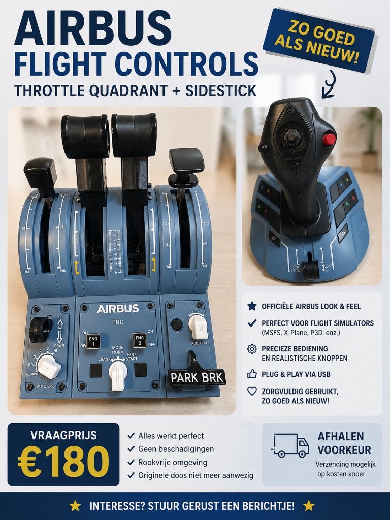 ️ Thrustmaster TCA Captain Pack X Airbus Edition!, 1 speler, Ophalen of Verzenden, Zo goed als nieuw, Gekoppelde computers