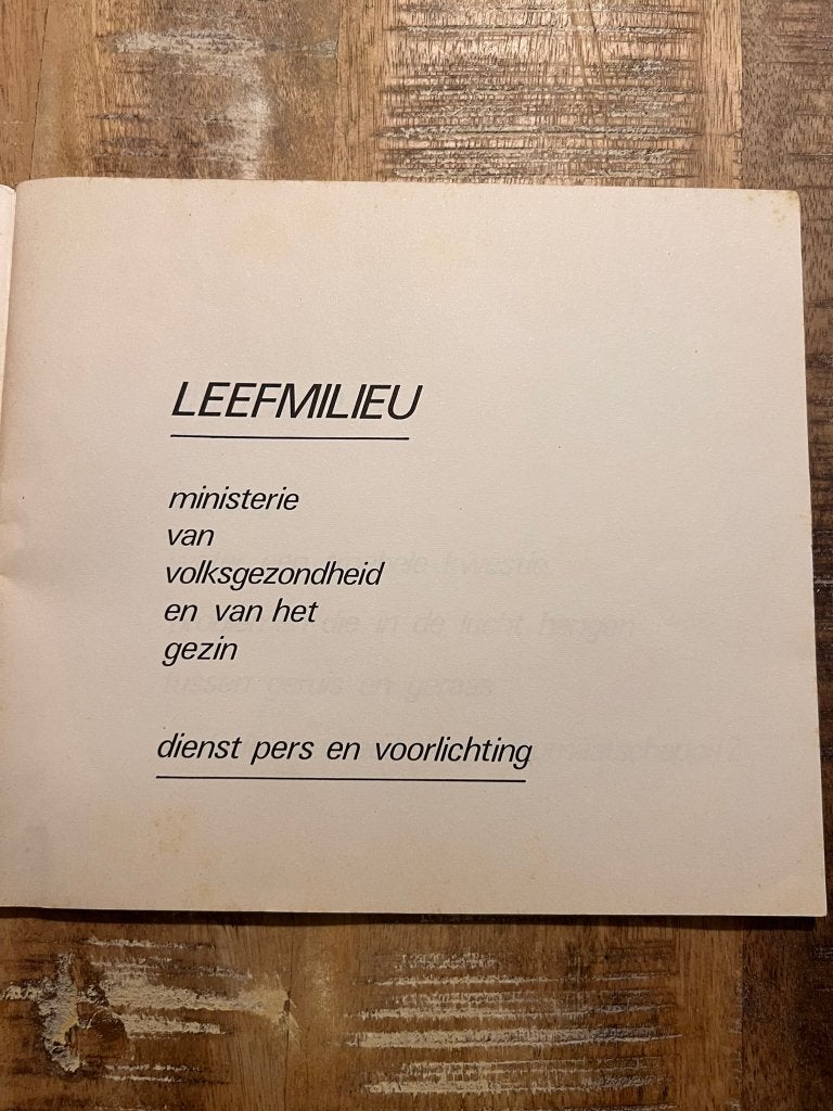 Leefmilieu ... (ministerie van volksgezondheid en het gezin), Boeken, Ophalen of Verzenden, Gelezen, Maatschappij en Samenleving