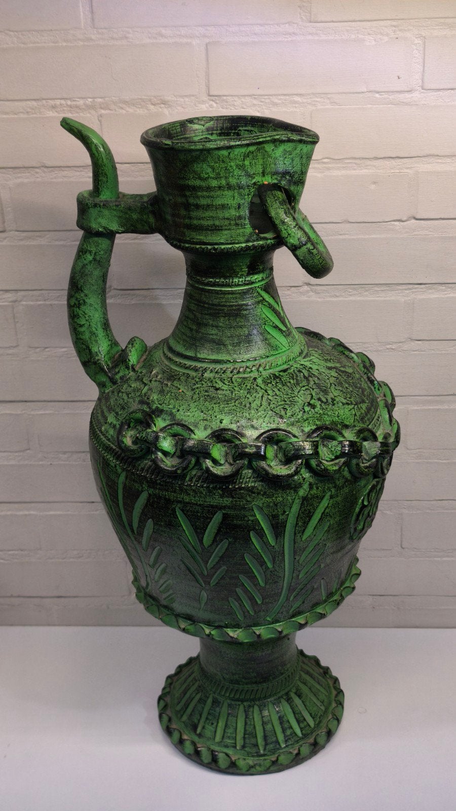 Prachtige Grote Vintage Keramische Amfora / Vaas, Antiek en Kunst, Ophalen