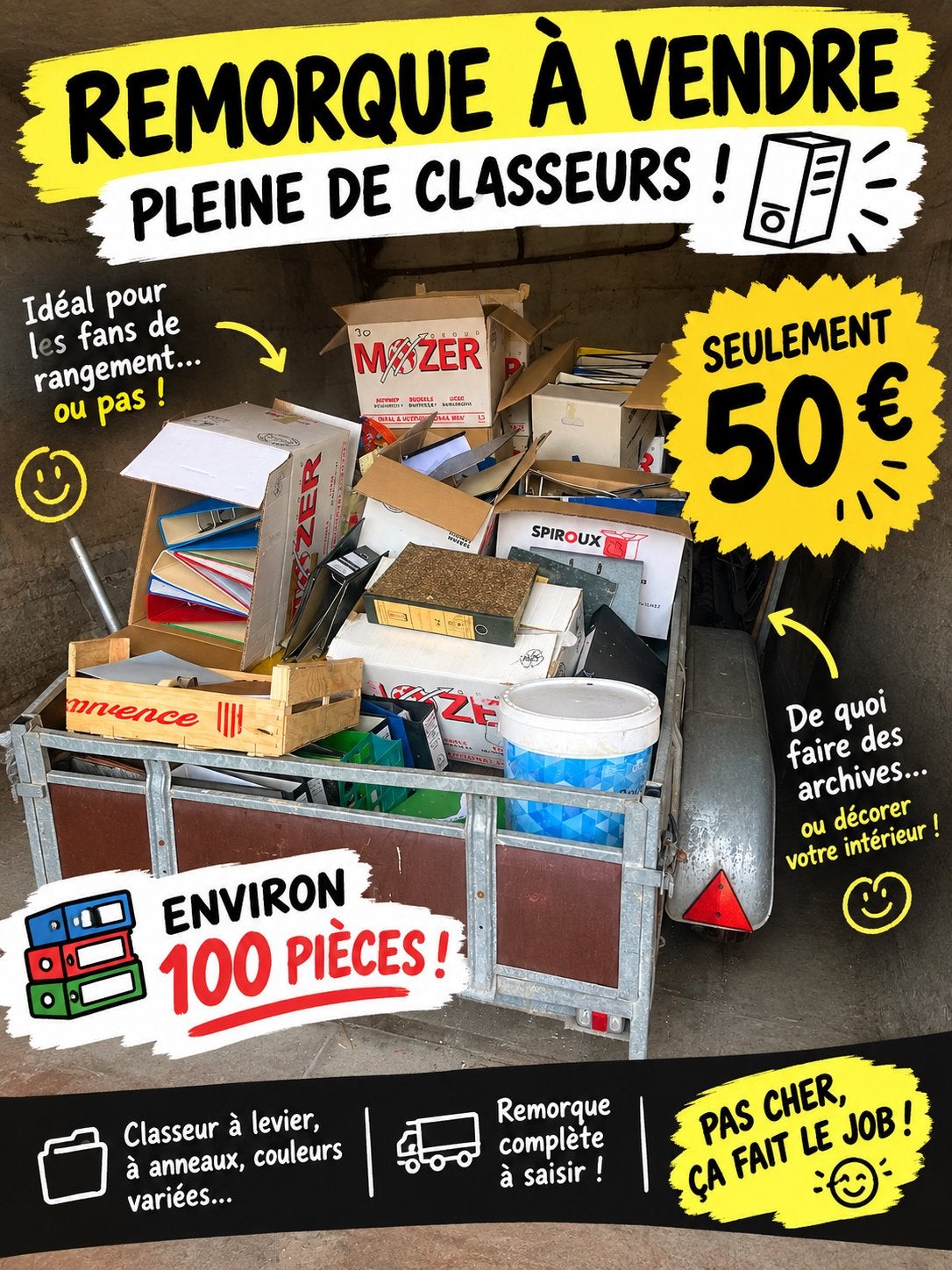 Lot de classeurs a levier, Enlèvement