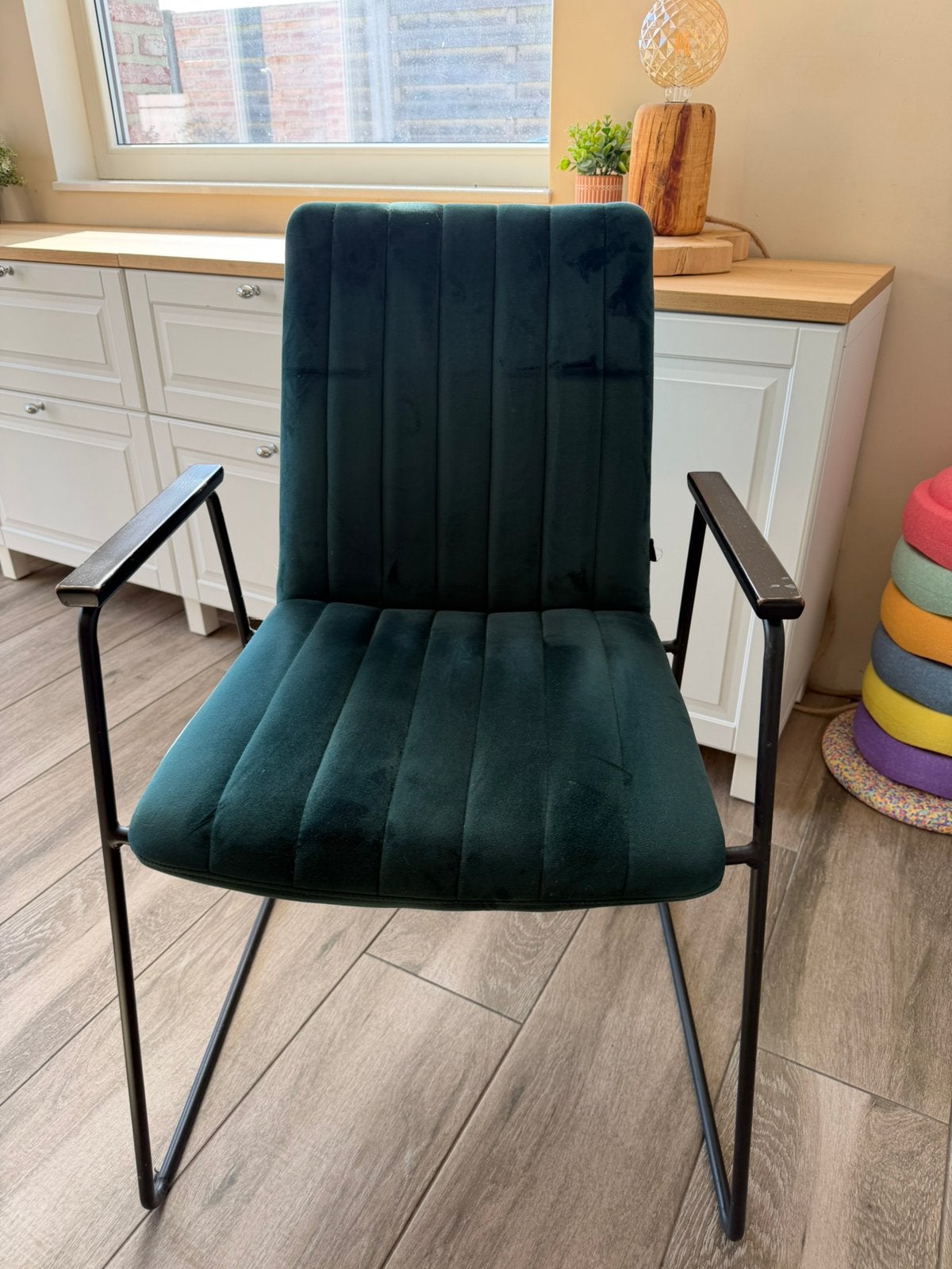 Eetkamerstoel, Huis en Inrichting, Stoelen, Ophalen, Gebruikt, Overige kleuren, Stof