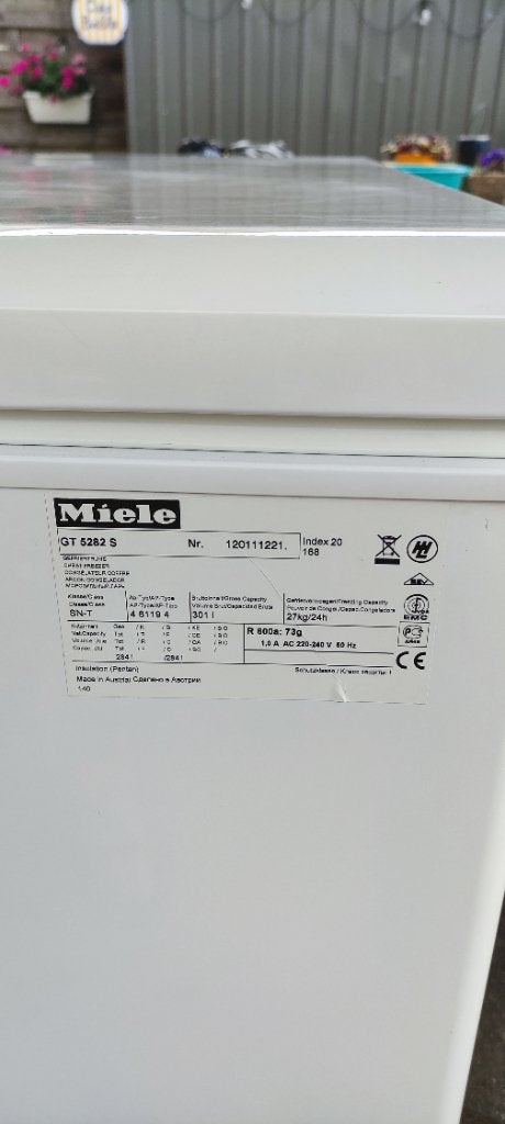Miele GT 5282 S diepvrieskist – 284 liter, Gebruikt, Vrijstaand, 90 cm of meer, Ophalen