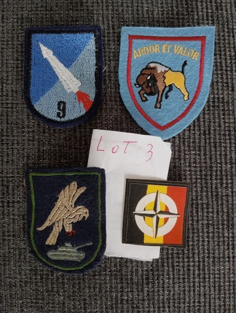 Lot de 4 ecussons de la force aérienne., Collections, Objets militaires | Général, Enlèvement ou Envoi, Armée de l'air, Emblème ou Badge