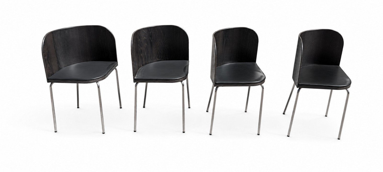 IKEA Fusion set van 4 stoelen design Sandra Kragnert jaren 7, Maison & Meubles, Chaises, Quatre, Bois, Noir, Enlèvement