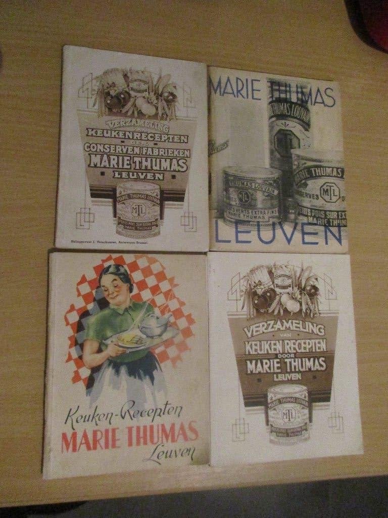 4 oude boekjes Marie Thumas Leuven - Keukenrecepten, Marie Thumas, Utilisé, Pays-Bas et Belgique, Envoi