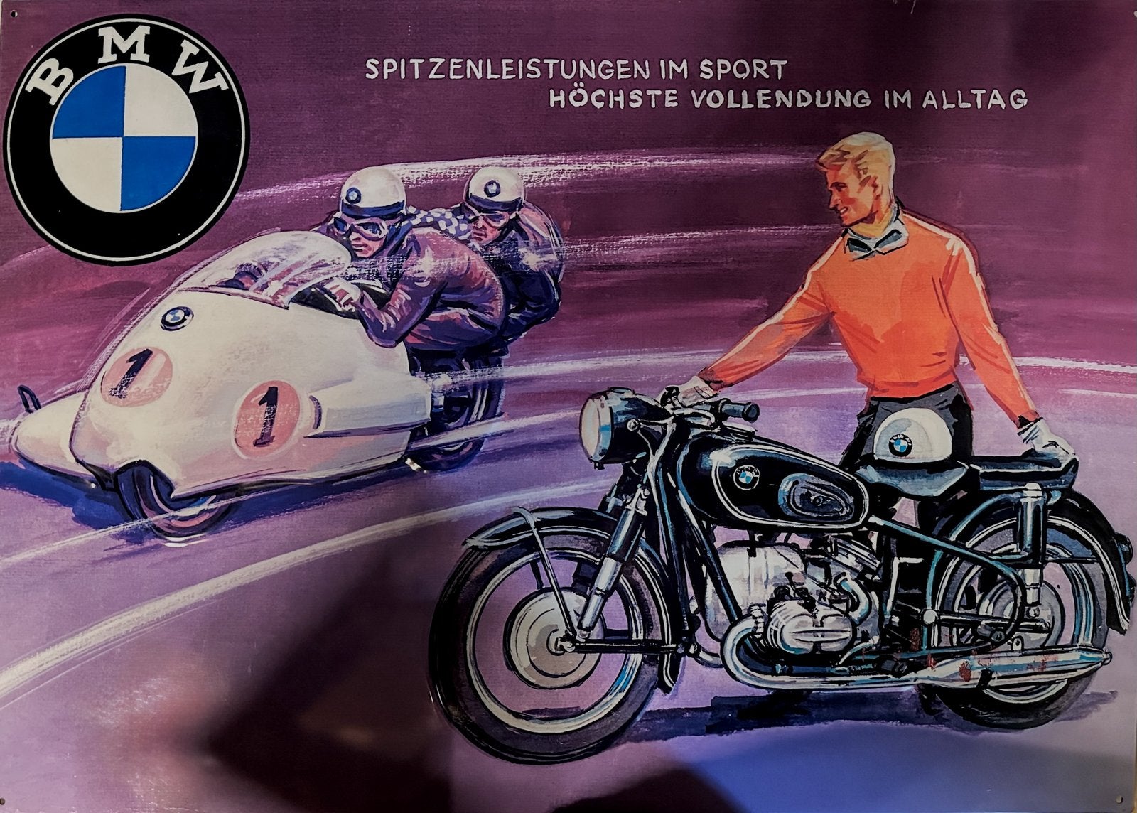 Prachtige BMW Motorrad Emaille / Metalen Plaat – Vintage, Enlèvement, Comme neuf