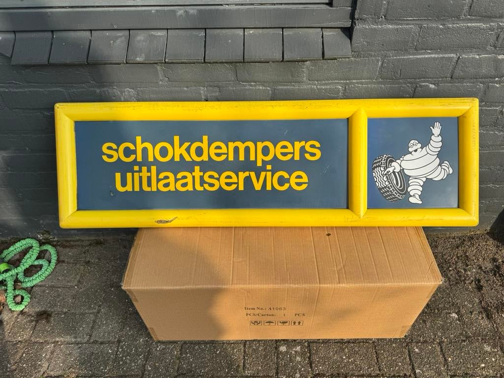 Michelin oud reclamebord, Verzamelen, Merken en Reclamevoorwerpen, Gebruikt, Reclamebord, Ophalen