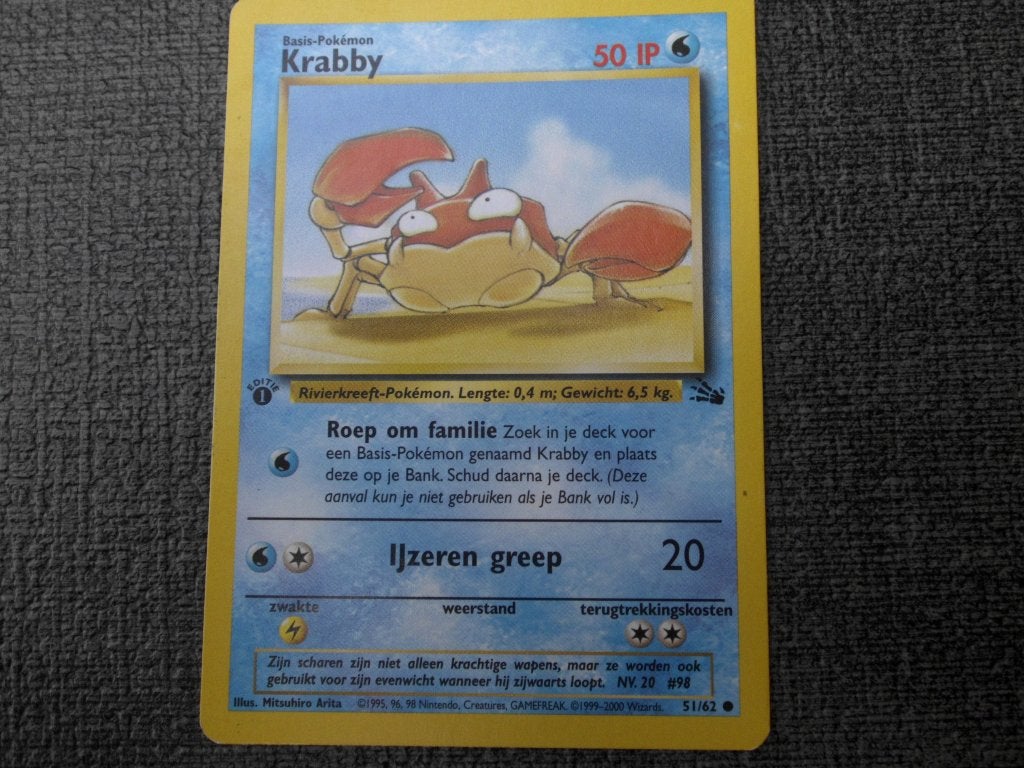 Krabby - eerste editie, Hobby en Vrije tijd, Verzenden, Zo goed als nieuw, Losse kaart