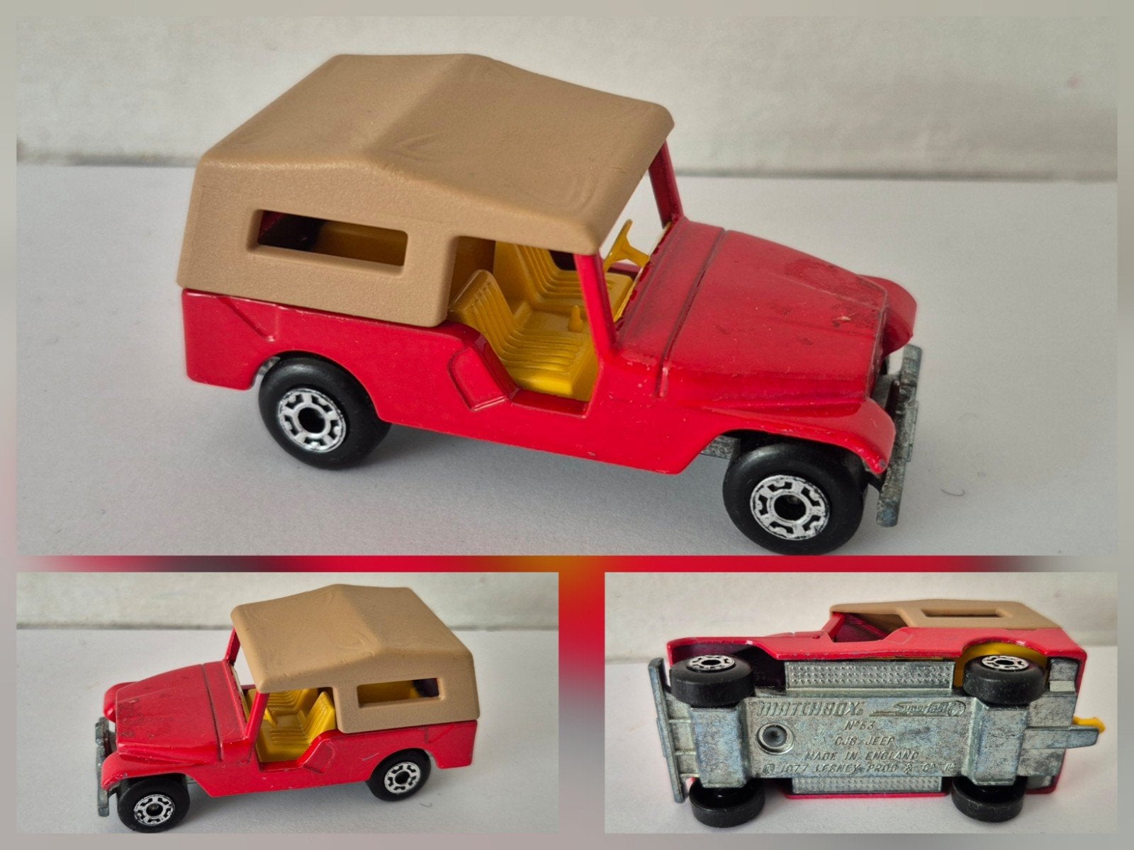 Matchbox SF 53-C 1977 Jeep CJ-6 (red), Enlèvement ou Envoi, Utilisé, Voiture