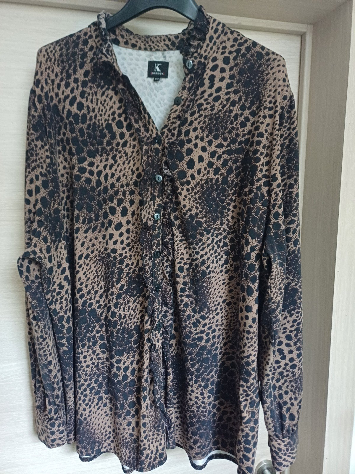 K Design longsleeve dierenprint EX2(50/52), K-design, Bruin, Blouse of Tuniek, Ophalen of Verzenden