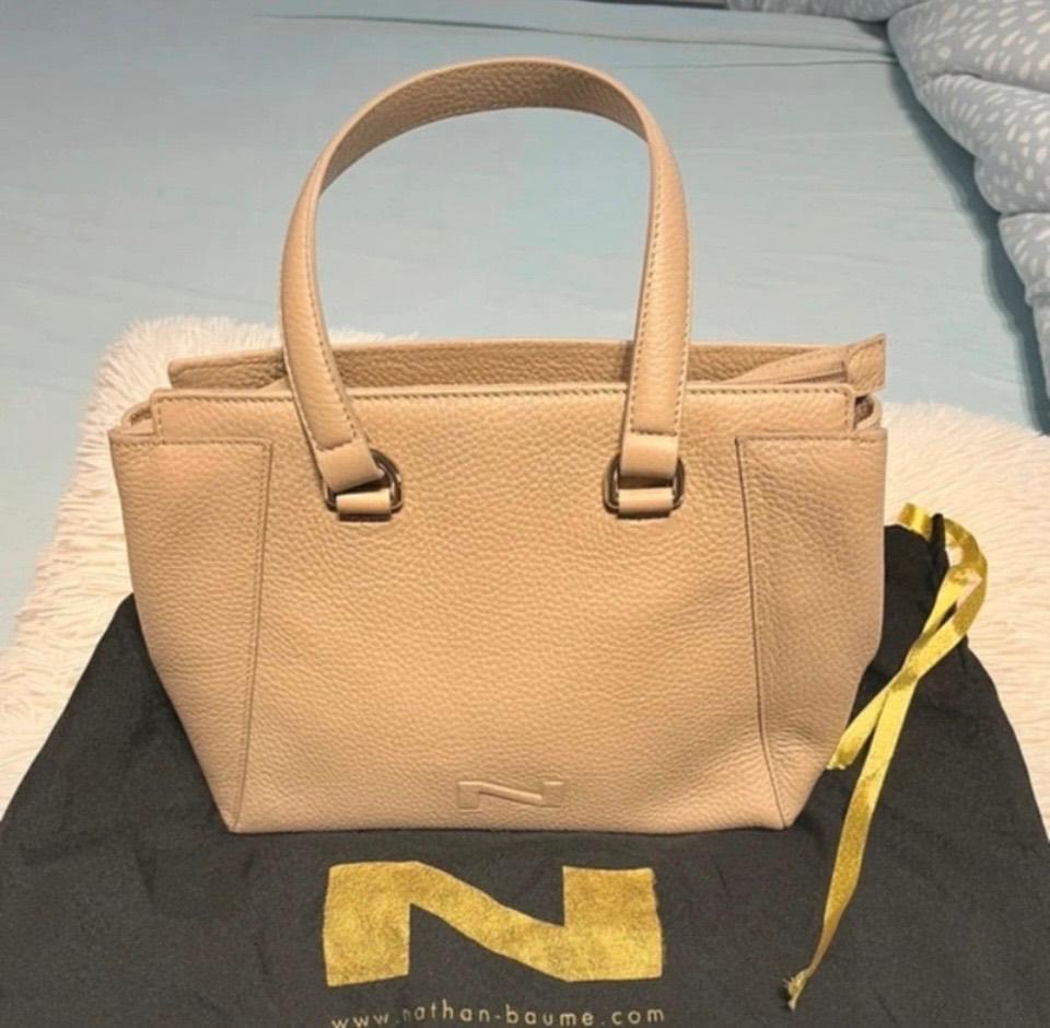 Beige handtas Nathan Baume, Handtassen en Accessoires, Tassen | Damestassen, Ophalen, Zo goed als nieuw, Beige, Handtas