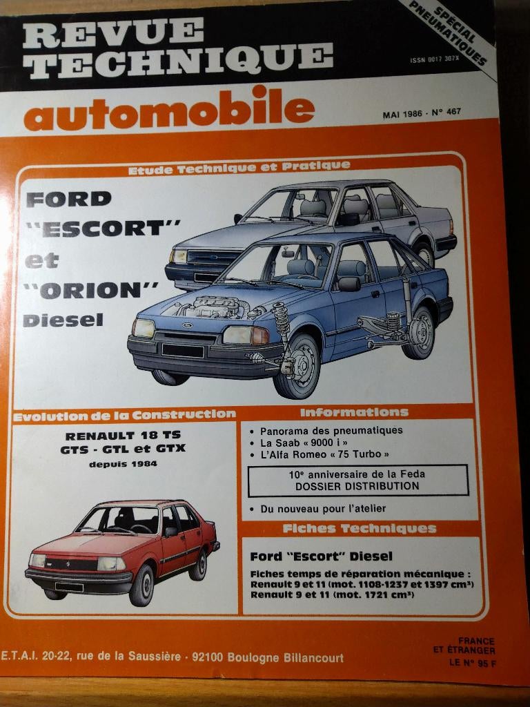 RTA 467 - Ford Escort Orion - mai 1986, Enlèvement ou Envoi
